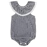 MIOIM ロンパース ベビー服 キッズ 赤ちゃん ボディスーツ フリル チエック柄 ノースリーブシャツ 新生児 幼児 出産祝い 女の子 繋ぎ 連体服 可愛い 子供服 0~2歳
