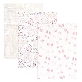 Touched by Nature Girl's Organic Muslin Swaddle Blanket, Pink Woodland by Nature