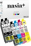 【nasia+】 エプソン用 IC74 (BK*3/C/M/Y) 【6本セット】 互換 インク カートリッジ 純正と併用OK [安心国内 Q