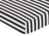 Fitted Crib Sheet for Paris Baby or Toddler Bedding by Sweet Jojo Designs - Black and White Stripe [