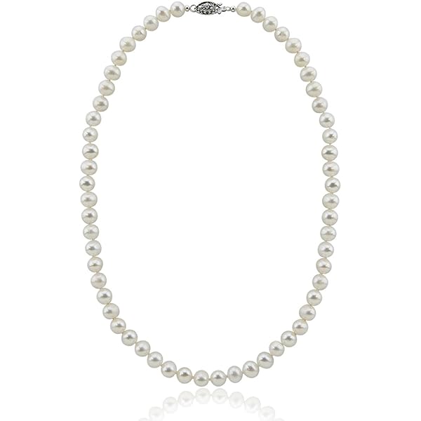 二重パールネックレス ホワイト7.0mm Amazon | 14 Kゴールド 6.5 – 7.0mm ホワイト淡水養殖パールネックレス