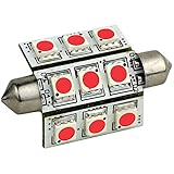 Lunasea Pointed Festoon 9 LED Light Bulb - 42mm - Red