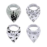 ALVABABY ベビー スタイ ハロウィン ビブ 三角 よだれかけ バンダナ型 サイズ調整可能 4枚セット SJ07-JP