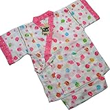 子供用甚平 二重ガーゼ生地 100ｃｍ 水玉 ヨーヨー ピンク