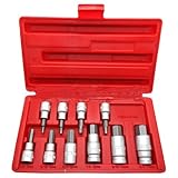 Simplyシルバー – 10pc 3 /8 " & 1 /2 "ドライブ六角キーアレンヘッド(メトリック) ソケットビットセット3 – 17 mm