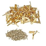 BQLZR 33 x 30 mmゴールドMini Flemingiaばねのヒンジハードウェアアクセサリージュエリーボックスパックof 100