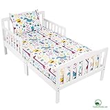 YourEcoFamily Cotton Fitted Crib Sheet and Toddler Pillowcase Set - Certified Organic Cotton ? For Y