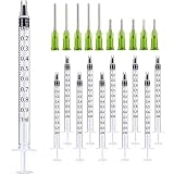 TOUFEIYUAN 10枚1mlシリンジ 注射器、14G針付き、 液体測定シリンジツール。科学実験室、給餌ペット、オイルまたは接着剤アプリケーター用 (1ml-B)