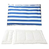 敷き布団セット（カバー付） ブルードット柄(敷き布団 幅70cm×長さ120cm、敷き布団用アタッチメント幅70cm×長さ30cm敷きカバー、敷きアタッチメントカバー）