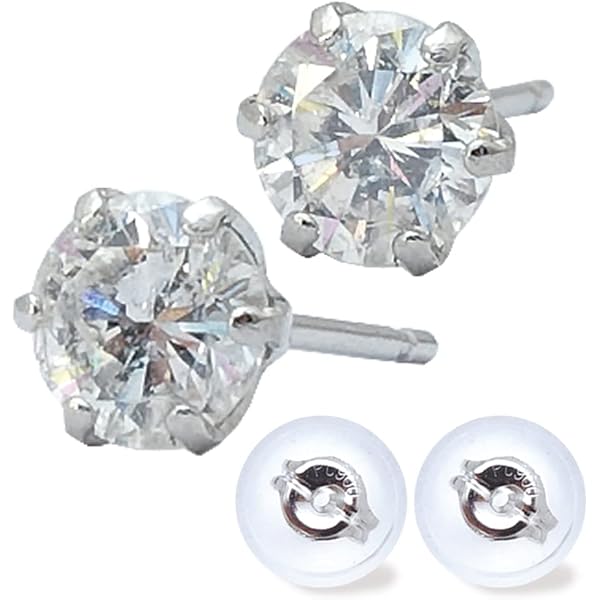 Amazon | 計0.6ct(0.3ct×2) 天然 ダイヤモンド K18 ピアス ダブル