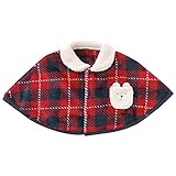 ニシキ P5402 ボンシュシュ チェック柄ボアマント 60-90cm  レッド・P5402R60-90