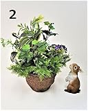 【人工観葉植物】【ミックスグリーンプランター】【屋外使用可】【送料無料】2柄よりお選び下さい 　dn-888 (2)