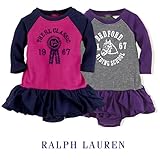 POLO RALPH LAUREN ポロ ラルフローレン ワンピース9-24ヶ月 ベビー 女の子 贈答品 24M グレーxパープル [Baby Product]