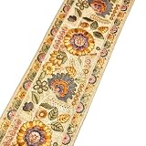MICALA カラフルフラワー インド刺繍リボン ハンドメイド材料 りぼん素材 （オフホワイトイエロー） (50cm)