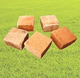 アンティークレンガ ブロック ハーフサイズ 半分カット（ １２個入 ） 。 約114×114×65mm 古レンガ キューブ ピンコロ 。（オレンジ・黄色・赤・ベージュ系）