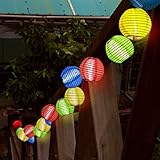 LEAZEAL 20 LED 提灯 ガーデンライト (カラフル) LED ソーラーストリングライト イルミネーションライト クリスマス 屋外 パーティー 防水