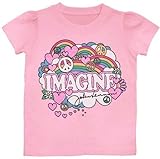 Kiditude John Lennon Imagine Toddler Girls Tシャツ カラー: ピンク