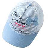 LeafIn ベビー 帽子 キッズ ハット キャップ 野球帽 日よけ 紫外線対策 UVcut帽子 ストライプ リボン 蝶結び アルファベット 女の子 男の子 子供用ボール (48cm（頭囲48-50c