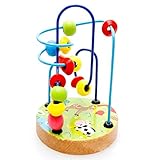 ipuzzle教育木製ミニファーム動物木製ビーズRoller Maze Toys For Kids