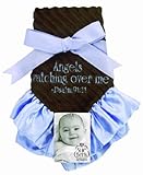 Baby Boy - Plush Blankie Angels Watching Over Me Blue Embroidery - Psalm 91:11 by Sue Berk Designs