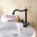 awxjx銅レトロスタイルとトイレ排水溝、ホットとコールドブラックシンクミキサータップ