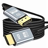 DisplayPort HD MI 変換ケーブル 4K解像度対応 ディスプレイポート DisplayPort to HDMIビデオ オーディオ ケーブル 3M [単方向] 4 K@30Hz 2K@60Hz 1080p@120Hz ディスプレイポート HDMI ケーブル【21.6Gbit/s 快速伝送】対応 デスクトップ、PC、ラップトップ、HDTV、モニター、テレビ