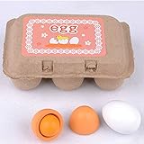 Firlar ままごと たまご 卵のおもちゃ 木製 egg 磁石おもちゃ 偽卵 お絵かき ぬりえ キッズ DIY 手作り アート 絵も書け おもちゃ 知育玩具 落書き 玉子 木のおもちゃ 6個セット