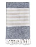 Lulujo Baby Turkish Towel, Navy and Oatmeal by lulujo Baby