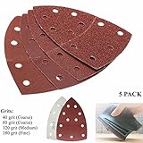 Generic 5pcs 150x104mm Triangle Sandpaper Mouse Sanding Sheets 40/80/120/180 Grit Sander Pads(80#)