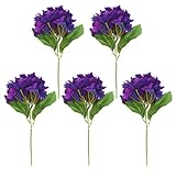 Homyl シルク素材　人工花　花束　造花　紫陽花　花瓶挿し　花嫁介添人　結婚式　宴会　装飾道具　紫　５本入り