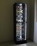 【地球家具】コレクションラック LED 【光るコレクションケース】 耐震 鍵付 専用 フィギュア棚 （レギュラー、ハイタイプ、深型、ブラック）