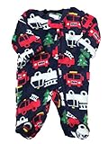 Little Wonders Infant Boysクリスマスツリー& FiretruckフリースパジャマSleeper カラー: ブルー