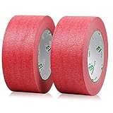 BOMEI PACK 工事用マスキングテープ レッド 幅50mm×長さ50m 汎用 ペインターテープ 2巻入