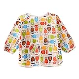 幼児 赤ちゃん ベビー 子供服 お食事用 スモック 幼稚園キッズ 絵画用エプロン うわっぱり 防水 防汚 洗いやすい 快適 柔らかい 綿製 1－2歳（2PCS）