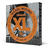 D'Addario ダダリオ エレキギター弦 XL Nickel .010-.052 Light Top/Heavy Bottom 3set入りパック EXL140-3D 【国内正規品】
