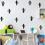 壁ステッカー、Muxika DIY寝室リビングルーム子供の部屋クリエイティブCartoon Cactus取り外し可能な壁ステッカー One Size ブラック MU-66
