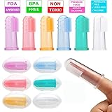 Baby Finger Toothbrush6 Pack Baby Food Grade Silicone Toothbrush With Case Set for Infant &Toddlers 