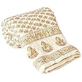 Indian Rajsthaniマルチ色Lotusキルトハンドメイド、Designer Rajai (Razai、100 %コットン、キングサイズ90 x 104インチエキゾチック色by Bhaira