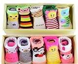 (マミーランド） 出産祝い ベビーソックス [５組 　12組] ギフトセット かわいい 新生児 アニマル 柄 (5組)
