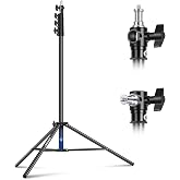 NEEWER 9.8ft/3mライトスタンド エアクッション 耐久性高い 全金属製写真三脚スタンド 1/4"から3/8"のリバーシブルスピゴット付き 3ウェイ取り付けインターフェース＆金属製ロックノブ 最大荷重5.5lb/2.5kg(ブラック) | 