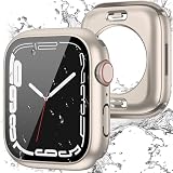 【フルカバー保護】Zumyzu for Apple Watch 防水ケース 2 in 1 前後の保護 アップウォッチ カバー Apple Watch Series 9 8 7 対応 41mm PC+ガラス素材 装着簡単 脱落しやすい 耐衝撃 iWatch 41mm スターライト