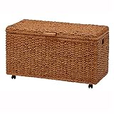 トランク型収納ケース ( 収納ボックス ) 木製 幅75cm×奥行37cm×高さ43cm キャスター付き RUD-1805M