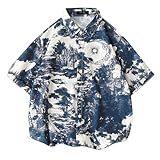 [VCRYHEG] 父の日 プレゼント アロハシャツ メンズ 猫 半袖シャツ 大きいサイズ 半袖 シャツ 和柄 ゆったり 夏服 花柄 アロハ