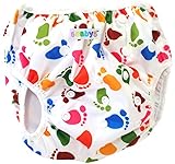 ベビーの水遊びにスイムパンツ　★赤ちゃんの水あそびに！洗って使えるので紙パンツよりとっても経済的でかわいいので大人気 (Foot Print)