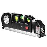 水平器 JVMAC レーザー水平器 多機能 水平垂直測定 メジャーテープと定規としても利用可能 室内飾り測定用 予備バッテリー＆十字ねじ付属 8FT/2.5M