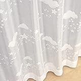 星雲 柄 レースカーテン 2枚組 (ミラー UVカット ウォッシャブル) (巾100cm×丈198cm)