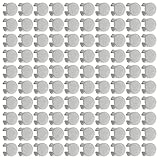 HAMILO ヘアゴム 台座金具 アクセサリー ハンドメイド 直径約8mm 200個セット (シルバー)