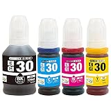 キヤノン用 GI-30 (BK/C/M/Y) 【4色セット】 互換 インク ボトル 純正と併用OK [安心国内 QR(Web) 説明書] GI-30BK GI-30C GI-30M GI-30Y 【nasia+製/Hyper互換】