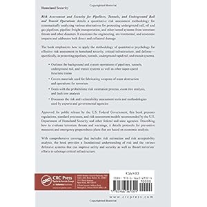 Risk Assessment and Security for Pipelines, Tunnels, and Underground Rail and Transit Operations