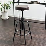 【モダンでおしゃれなバースツール】 重厚感ある雰囲気（脚部マット塗装）クッション座面 ダークブラウン